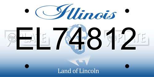 EL74812 Illinois License Plate