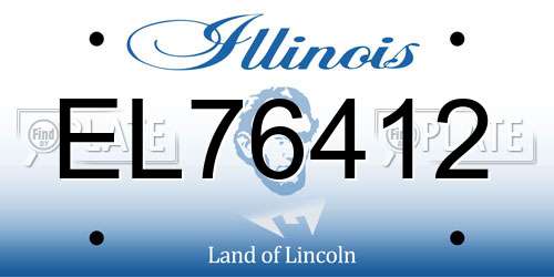 EL76412 Illinois License Plate