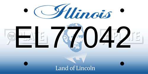EL77042 Illinois License Plate