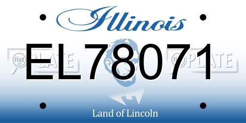 EL78071 Illinois License Plate
