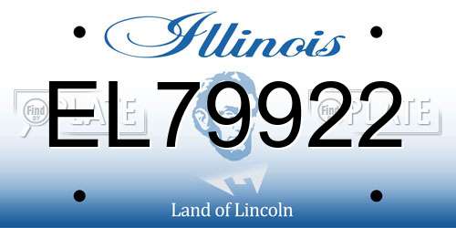 EL79922 Illinois License Plate