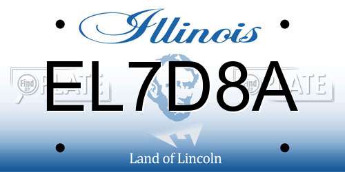 EL7D8A Illinois License Plate
