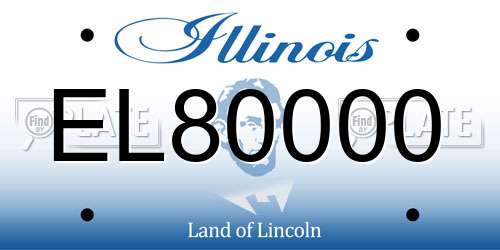 EL80000 Illinois License Plate