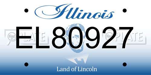 EL80927 Illinois License Plate
