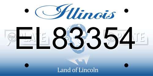 EL83354 Illinois License Plate