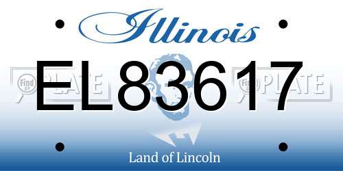EL83617 Illinois License Plate