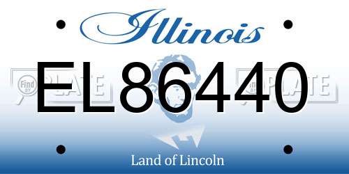 EL86440 Illinois License Plate