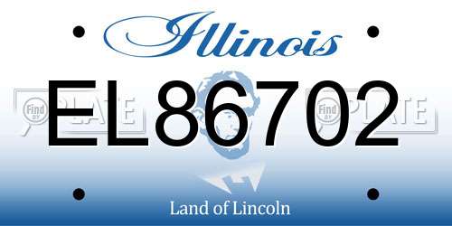 EL86702 Illinois License Plate