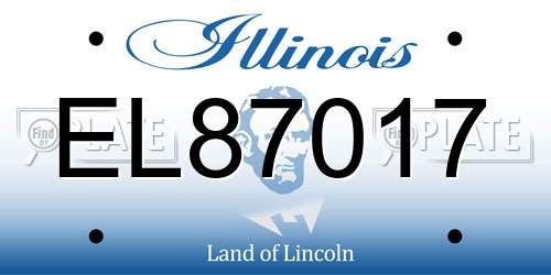 EL87017 Illinois License Plate