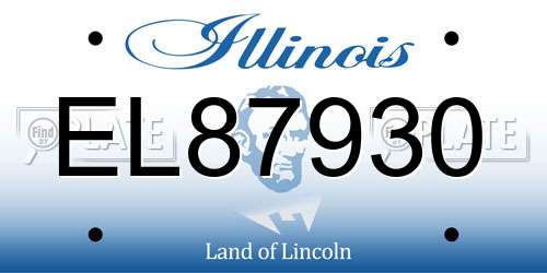 EL87930 Illinois License Plate