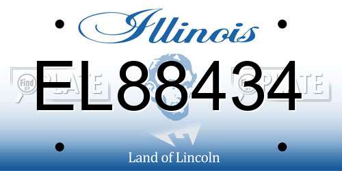 EL88434 Illinois License Plate