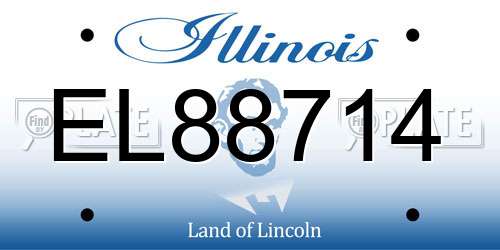 EL88714 Illinois License Plate