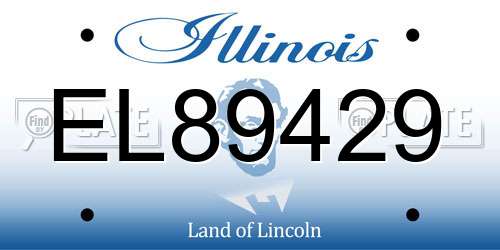EL89429 Illinois License Plate