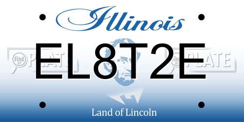 EL8T2E Illinois License Plate