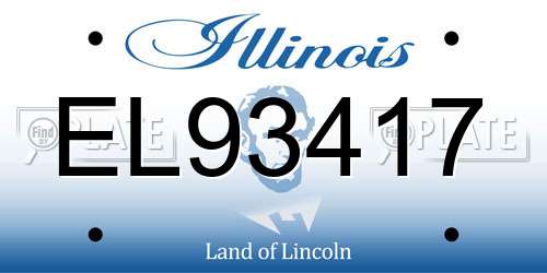 EL93417 Illinois License Plate