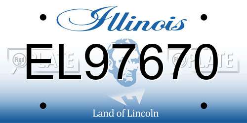 EL97670 Illinois License Plate