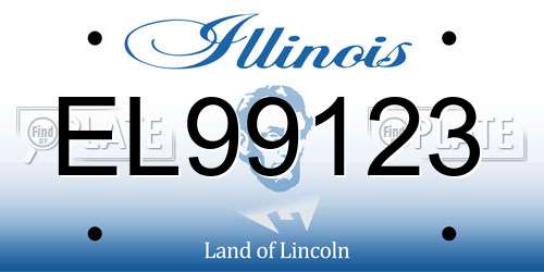 EL99123 Illinois License Plate