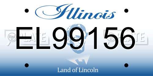 EL99156 Illinois License Plate