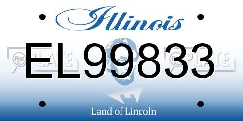 EL99833 Illinois License Plate