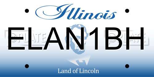 ELAN1BH Illinois License Plate