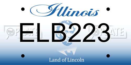 ELB223 Illinois License Plate