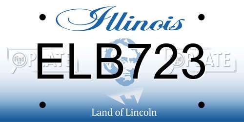 ELB723 Illinois License Plate