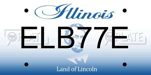 ELB77E Illinois License Plate