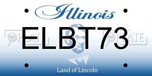 ELBT73 Illinois License Plate