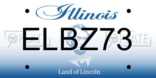 ELBZ73 Illinois License Plate