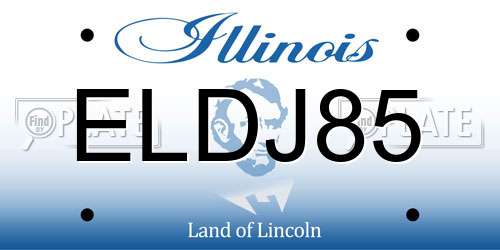 ELDJ85 Illinois License Plate