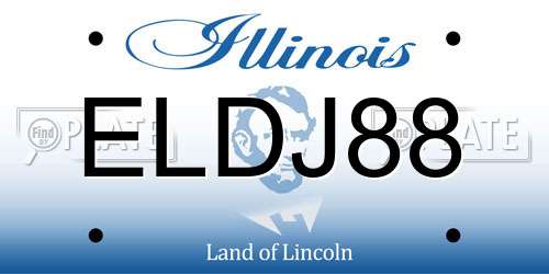 ELDJ88 Illinois License Plate