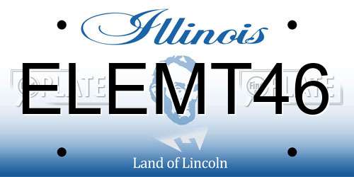 ELEMT46 Illinois License Plate