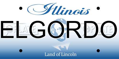 ELGORDO Illinois License Plate