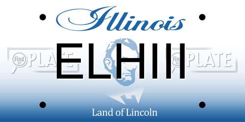ELHIII Illinois License Plate