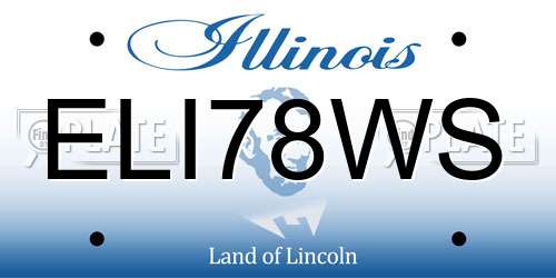 ELI78WS Illinois License Plate