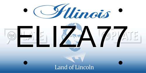 ELIZA77 Illinois License Plate