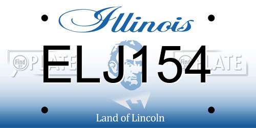 ELJ154 Illinois License Plate