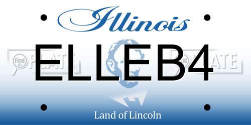 ELLEB4 Illinois License Plate