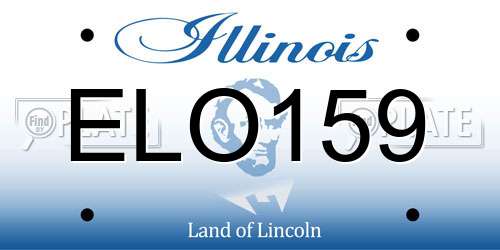 ELO159 Illinois License Plate