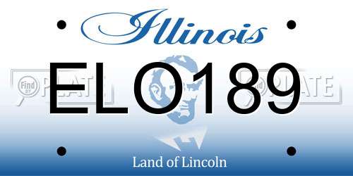 ELO189 Illinois License Plate