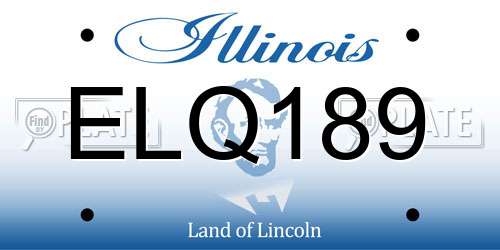 ELQ189 Illinois License Plate
