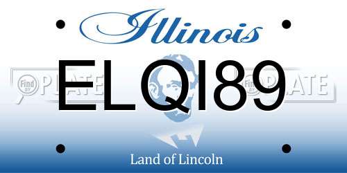 ELQI89 Illinois License Plate