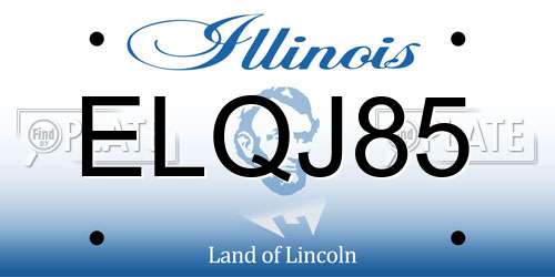 ELQJ85 Illinois License Plate