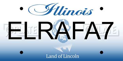 ELRAFA7 Illinois License Plate