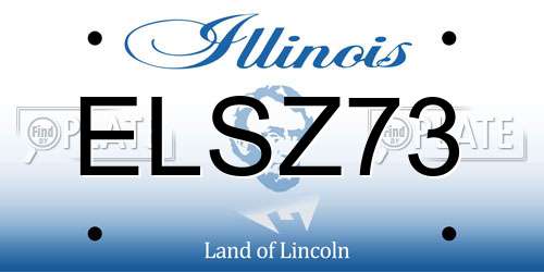 ELSZ73 Illinois License Plate