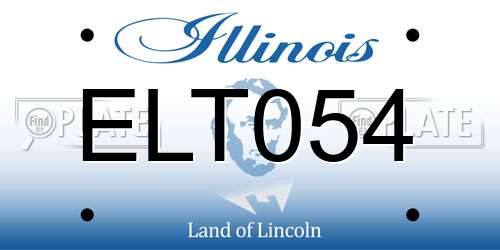 ELT054 Illinois License Plate