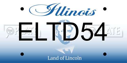 ELTD54 Illinois License Plate