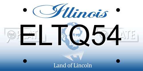 ELTQ54 Illinois License Plate