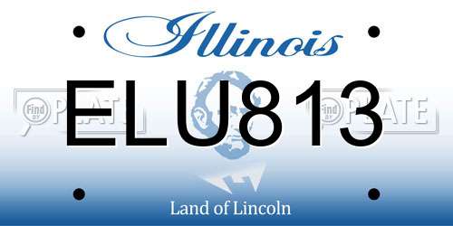 ELU813 Illinois License Plate