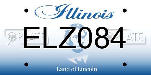 ELZ084 Illinois License Plate